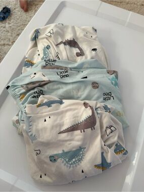 Set of 3, Dinosaur Changing Pad Covers/Bassinet Sheets